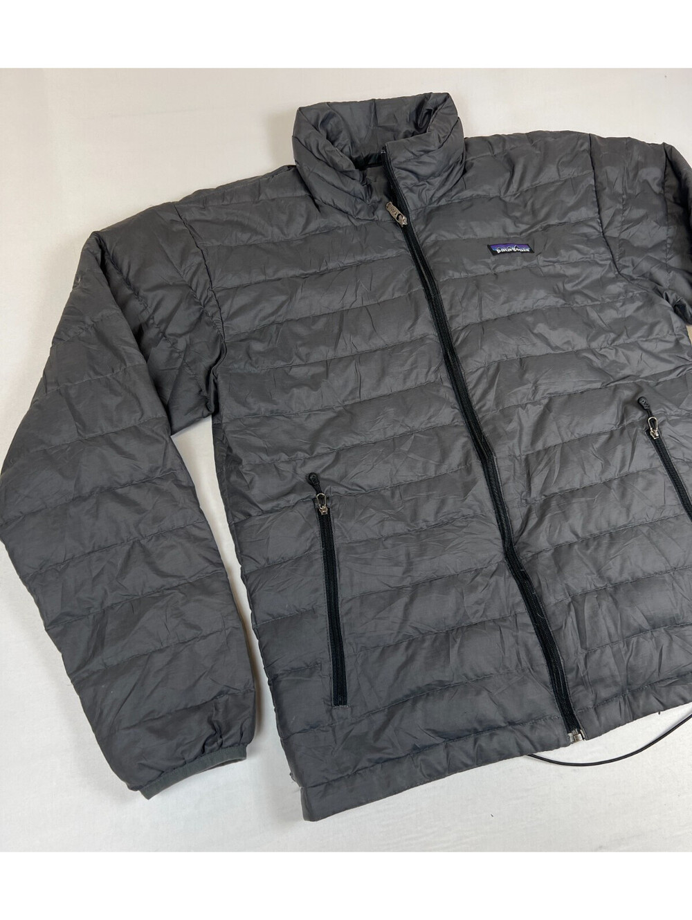 Patagonia Men XS Down Jacket Grey Full Zip Puffer Outerwear Warm Lightweight - Picture 5 of 14